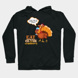 Eat, Drink and Cranberry - Happy Thanksgiving Day - Funny Turkey Hoodie